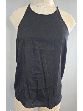 Bebe black high neck halter top women's size S